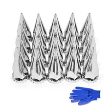 20Pcs Lug Nut Covers 32mm/33mm Spike Nut Covers ABS Chrome Plastic Anti 20 PCS