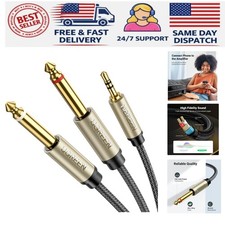 1/8 to 1/4 Stereo Cable 3.5mm TRS to Dual 6.35mm 1/4 TS Mono Y Splitter Audio...