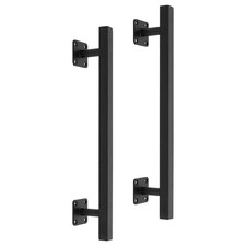 16'' Square Sliding Barn Door Handles Black,Outdoor Gate Pull Handle 16 Inch