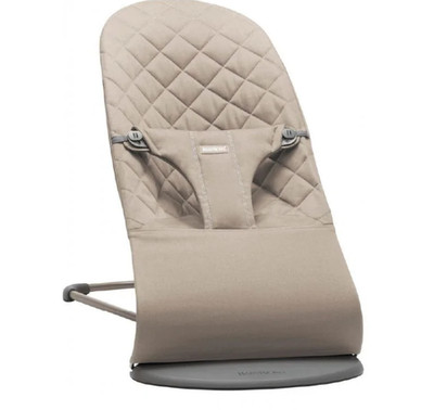 BabyBjörn Babywippe Bliss, Dunkelgrauer Rahmen, Sandgrau Fröhliche Augen