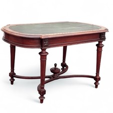 Victorian Mahogany Library Desk With Drawer.