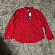 NWT Chaps Boys Youth Sz XL Oxford Dress Shirt Long Sleeve Rich Red Retail $60