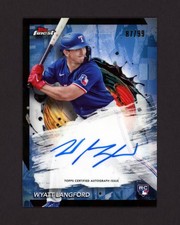 2024 Finest Autographs Blue Refractors #FAWL Wyatt Langford EXCH /99