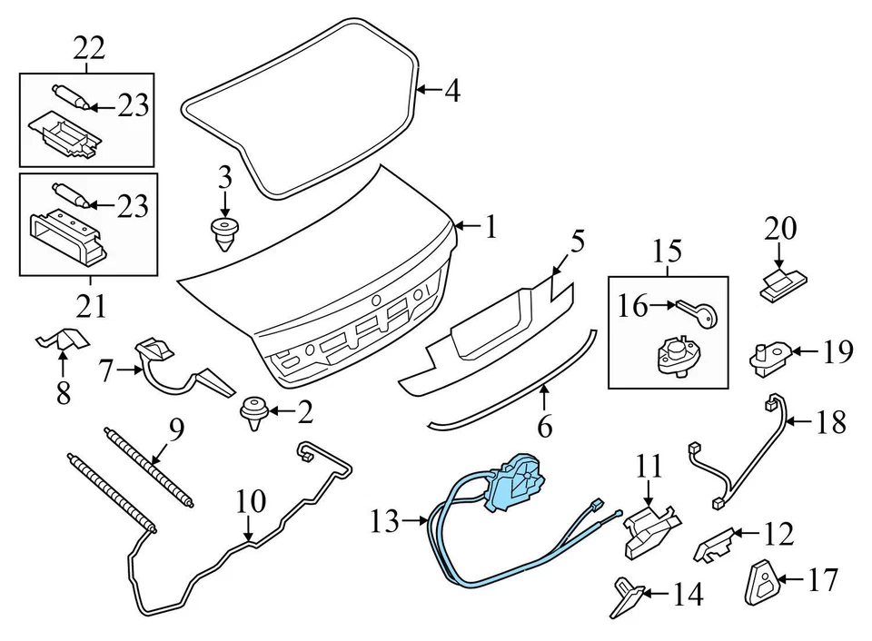 BMW 740I 2010-2015 - Motor de bloqueo de tapa de maletero 7191213 Foto 4 de 4