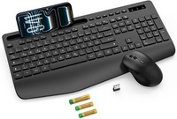 Tastatur Maus Set Kabellos Ergonomische Handballenauflage Schwarz ZubehöR