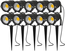 4x-10x Mini 12 v volt 3W LED spot lights Outdoor garden spike lights Warm white
