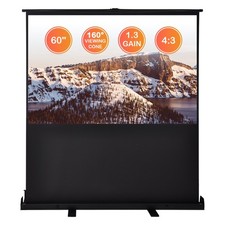 60" 4:3 Pull Up Floor Projector Screen Foldable Home Theater Freestand Portable