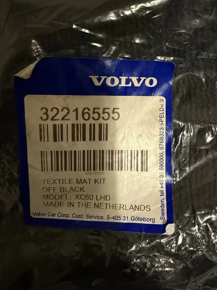 Подлинный новый Volvo XC60 LHD OEM напольные коврики 4 комплекта 32216555 черный - Изображение 2 из 2