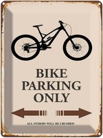 Blechschild 40X30 Cm Bike Parking Only Deko Geschenk Metall Schild