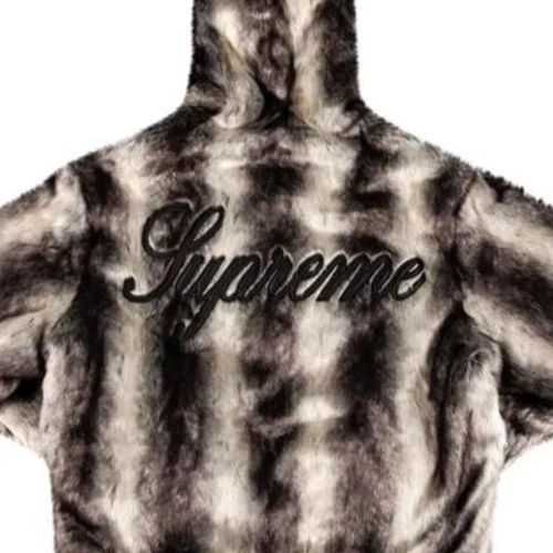 Supreme Faux Fur Reversible Hooded Jacket 'Black' - product listing photo