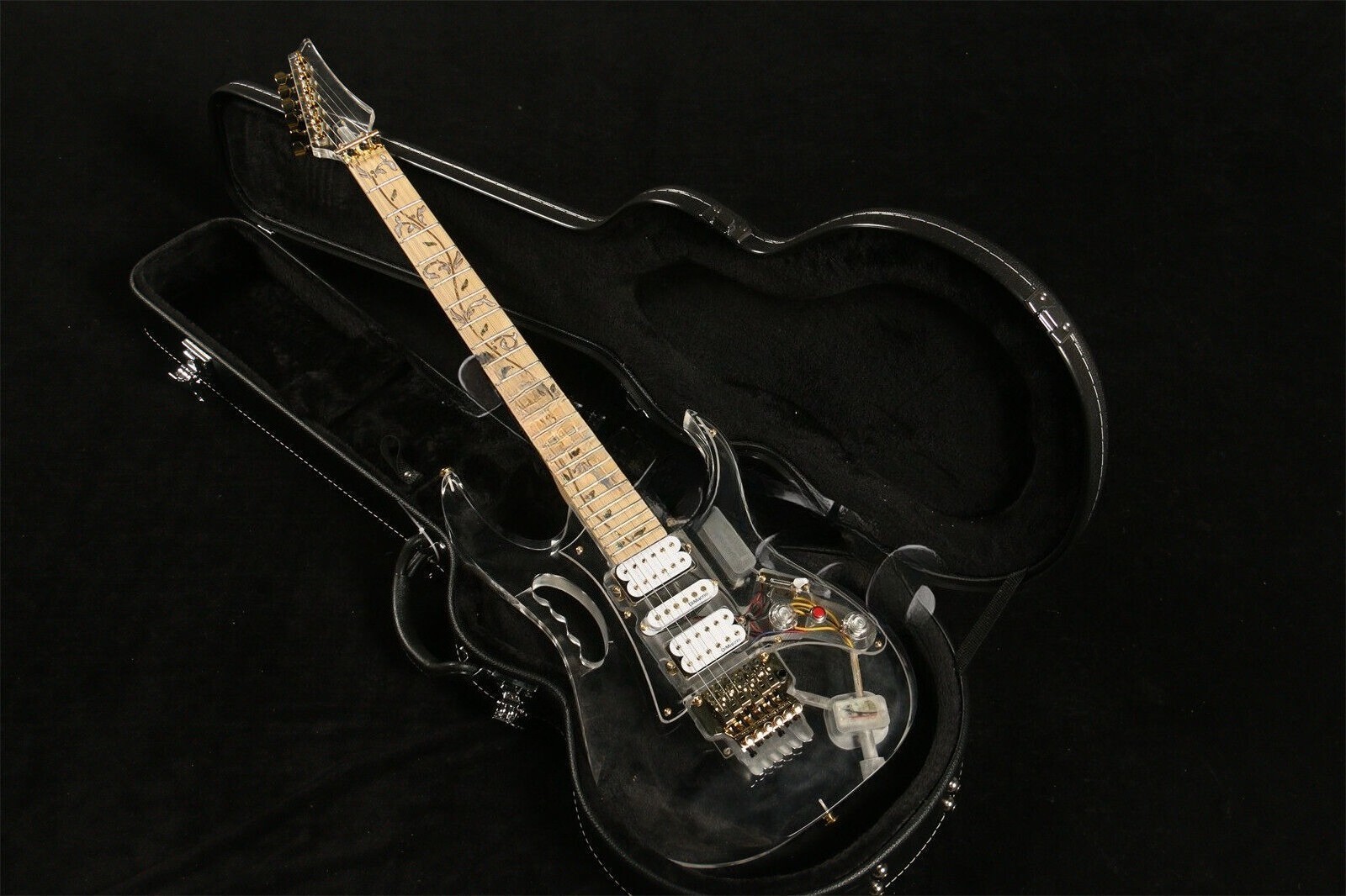 Custom  Electric Guitar H-S-H Pickups Clear Acrylic Fast Ship Floyd Rose Bridge