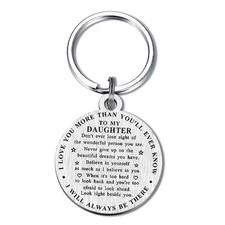To My Daughter Gifts from Mom Dad - Keychain for Daughter Graduation Birthday