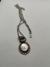 James Avery Sterling Silver Name Plate Monogram ID Engraved Pendant 26" Necklace