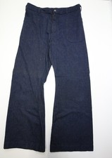 Vintage Seafarer Erwin Bell Bottoms Jeans Dungaree 35x30.5 USA READ Raw Inseam
