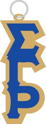Sigma Gamma/&Gamma; Rho Vertical Key Chain [Gold/Blue - 3.5'' x 1.5'']
