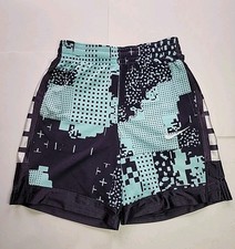 Nike Dri-Fit Elite Youth Boys M Basketball Shorts Navy Blue Mint Digital Print