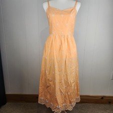 Old Navy Midi Dress Eyelet Womens M Pastel Prairie Cottagecore Peach Romantic
