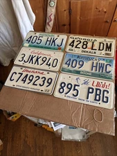 Lot # 16 Of 6 License Plates Different States 2021 Or Older