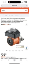 VEVOR Hot Water Recirculating Pump with Bypass Valve Instant Recirculation Pump