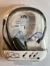 Cyber Acoustics Universal Stereo Headset Headphone W Microphone High Def AC-104