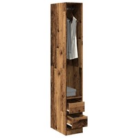 Schmaler Kleiderschrank Altholzoptik 30X50X200 Cm Holzwerkstoff