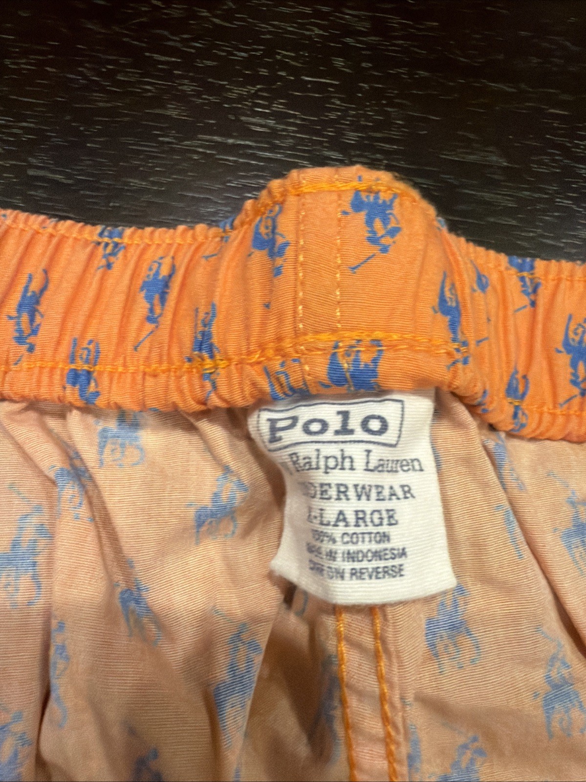 Polo Ralph Lauren All Over Pony Sleepwear Orange  Pajama Pants Size L Brand New thumbnail 5