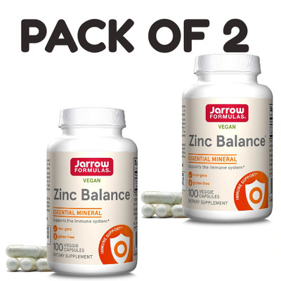 Jarrow Formulas Zinc Balance 15 Mg - 100 Servings (Veggie Caps) PACK OF 2