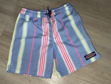 Boys Vineyard Vines Neon Striped Swim Trunks Bathing Suit Kids Small 8-10