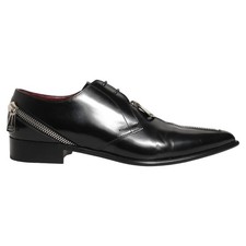 DOLCE & GABBANA Shoes Black Leather Men Derby Dress Formal EU42.5 /US9.5 1430usd