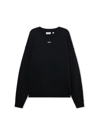 Off-White Dotted Arrow Diagonal Skate Crewneck Sweatshirt Black/White Lg COA