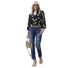 Cabi 100 Boyfriend BF Jeans Distressed Slouchy Women's Size 8 Style 4152 EUC