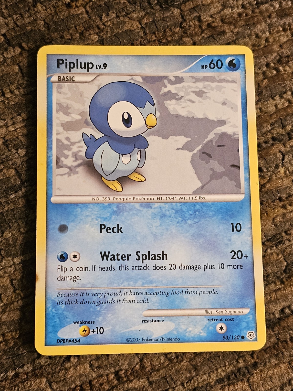 PIPLUP 93/130 Diamond & Pearl Normal Unlimited Vintage Pokemon TCG Dmg