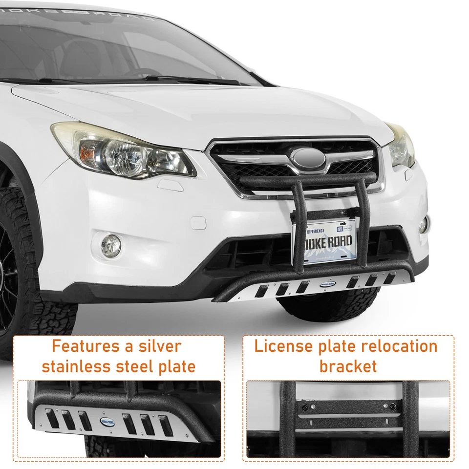 Barra de parachoques delantera de tubo de acero Fit Subaru XV Crosstrek 2013 2014 2015 2016 2017 Foto 4 de 4