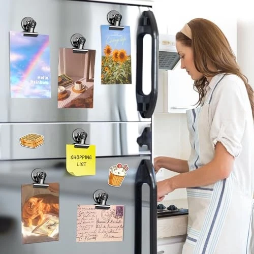 Magnetic Clips, Fridge Magnets Refrigerator Magnets Magnet Clips 20 Pack Black - Image 3 of 4