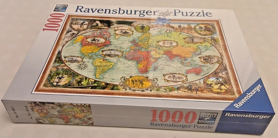 Ravensburger 1,000 Piece Jigsaw Puzzle Ride Around the World Thomas Stevens New - Image 2 of 4