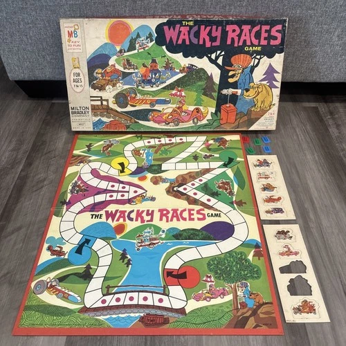 Vintage 1969 The Wacky Races Board Game Milton Bradley - Near Complete