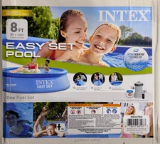 Intex 8 Ft X 24 In Easy Set pool Above Ground Swimming Pool W/ Filter Pump NEW