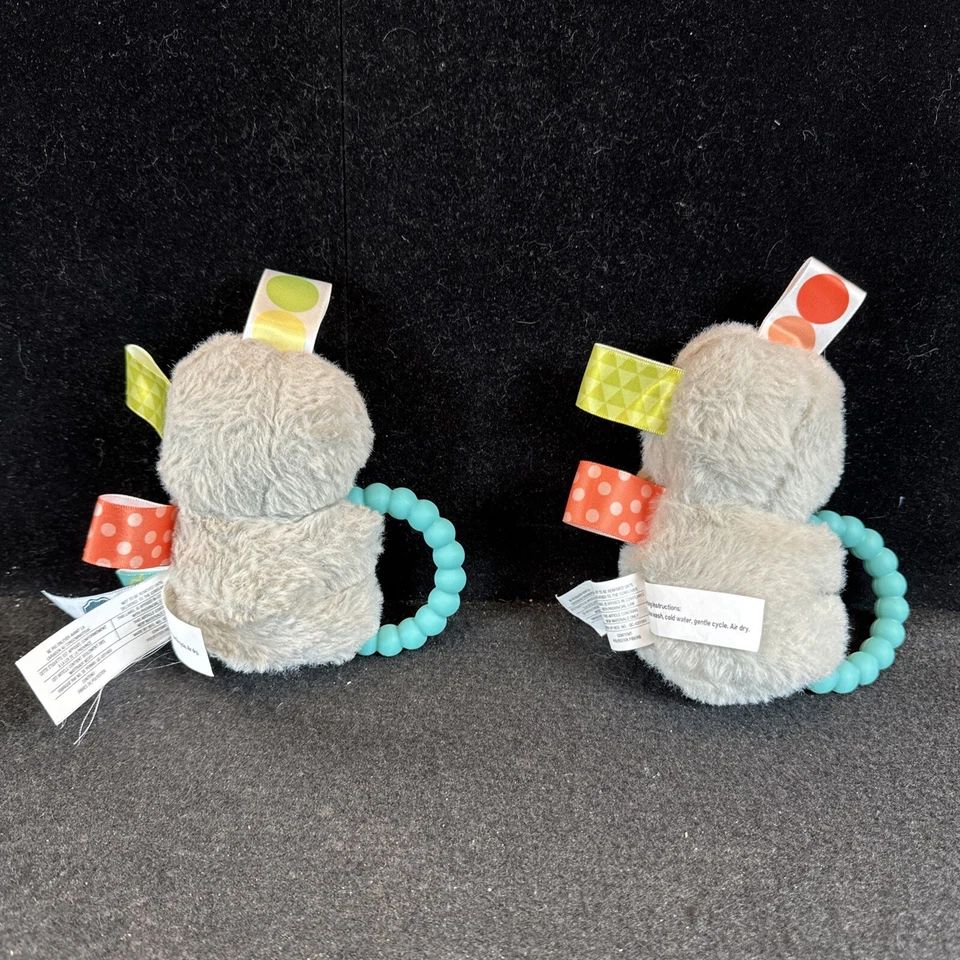 Taggies Mary Meyer 2 件装婴儿发育玩具懒惰摇铃 5 英寸毛绒填充 — 第 3/4 张图片