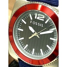 Fossil Men's Watch WB1042 Quartz Black Dial 38mm Blue Nylon Strap