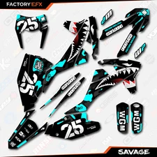 Black & Cyan Savage Camo Graphics Kit fit KTM 17-19 EXC EXCF XCW 200 250 300 450