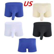 Mens Sexy Underwear Boxer Briefs Low Rise Trunks Seamless Swimwear Shorts
