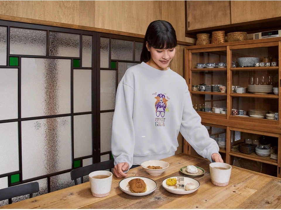 Серый Хэллоуин вышитый жуткий мама булочка паук солнцезащитные очки толстовка - Изображение 4 из 4