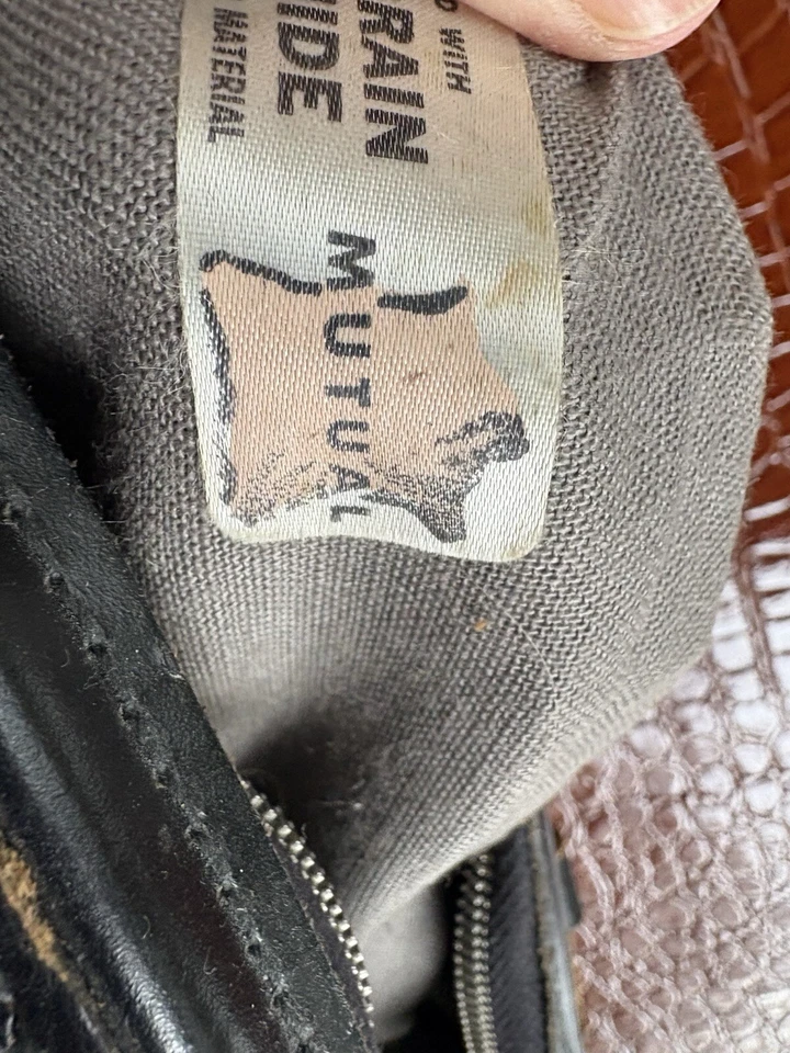 Bolso de Colección Médicos de Cuero Mutuo Cartera Negro Grano Superior Cuero de Vaca Cerradura y Llave Cremallera Foto 4 de 4