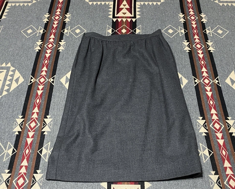 Falda Lápiz Lana Noche Valentino 12 Gris Forrada Italia Vintage M11 Foto 2 de 4