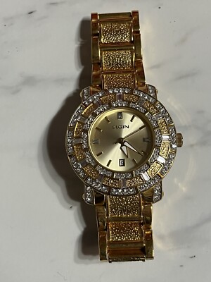 Genuine Crystals Elgin Watch Fg9750 Elgin Men's Crystal Accented