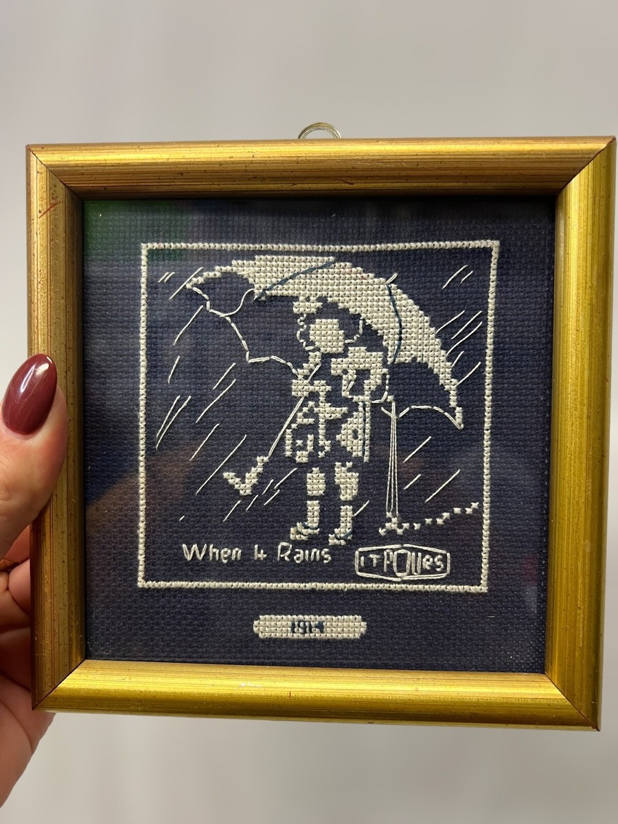 Morton Salt Logo Handmade Framed Needlepoint | eBay