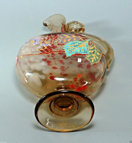 Moser Signed Art Nouveau Enameled Banjo Vase c.1880-1890 - Picture 11 of 12