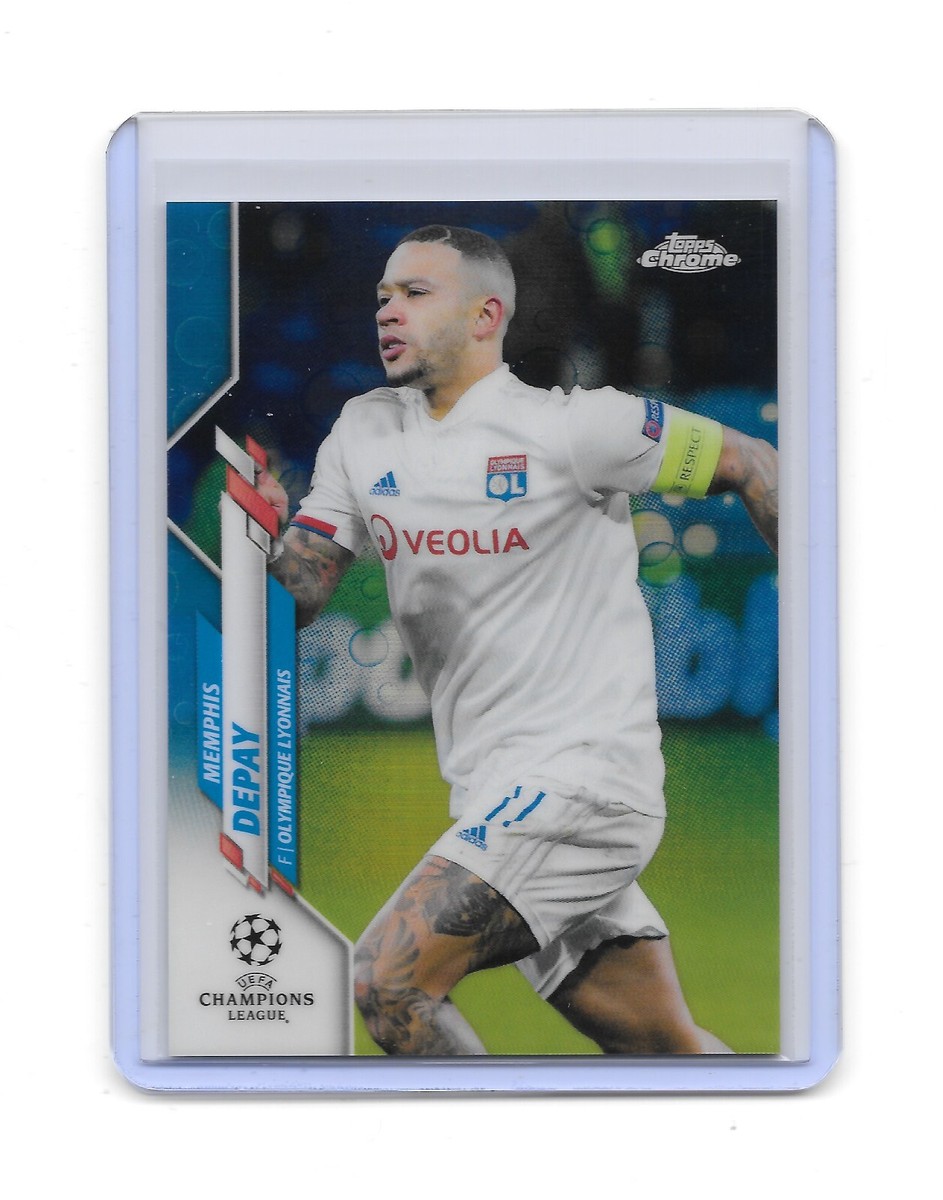 2019-20 TOPPS CHROME UEFA BLUE BUBBLES 1:17 [ MEMPHIS DEPAY ] LYON