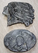 Lot of 2 Native American Indian Belt Buckles 1990 Arroyo Grands & unknown