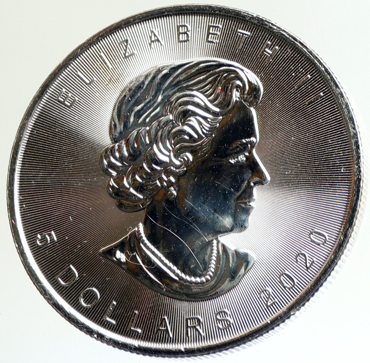 2020 CANADA UK Queen Elizabeth II MAPLE LEAF 1 OZ Vintage Silver